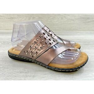 Array‎ Women's Sandal Metallic Brown Leather 6.5 Comfort Slip-On Comfort Shoes